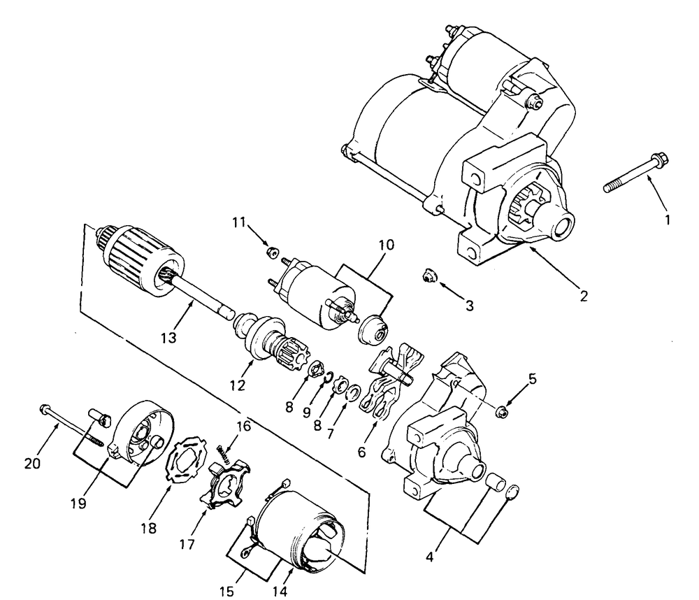 Electric Starter Diagram and Parts List for 2284 864501-899000-145734100-146734100-14A734100 Cub Cadet Lawn Tractor